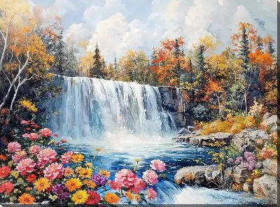 Картина маслом Водопад №200