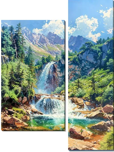 Модульная картина Водопад №204