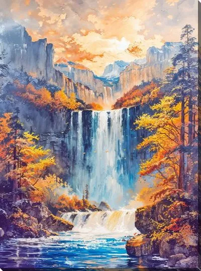 Картина маслом Водопад №208