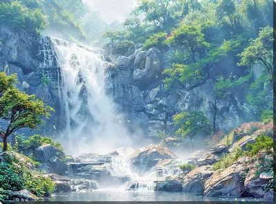 Картина маслом Водопад №211