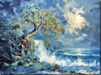 Картина маслом Водопад №212