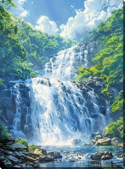 Картина маслом Водопад №213