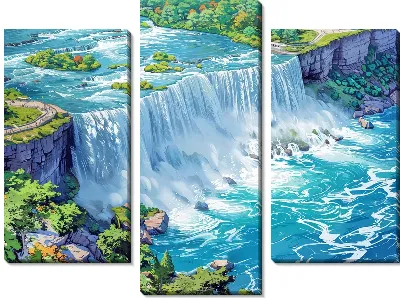 Модульная картина Водопад №214