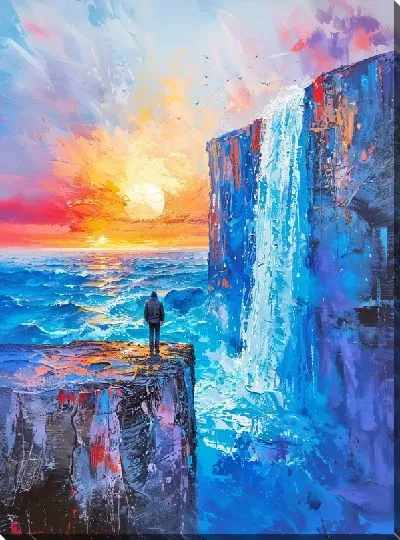 Картина маслом Водопад №222