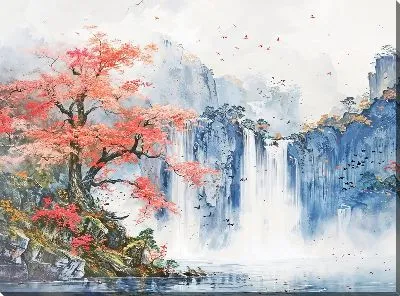 Картина маслом Водопад №223