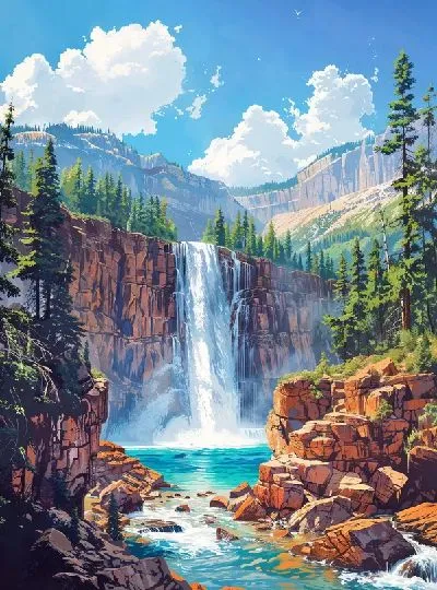 Плакат Водопад №225
