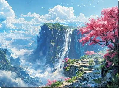 Картина маслом Водопад №226