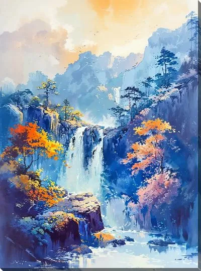 Картина маслом Водопад №227