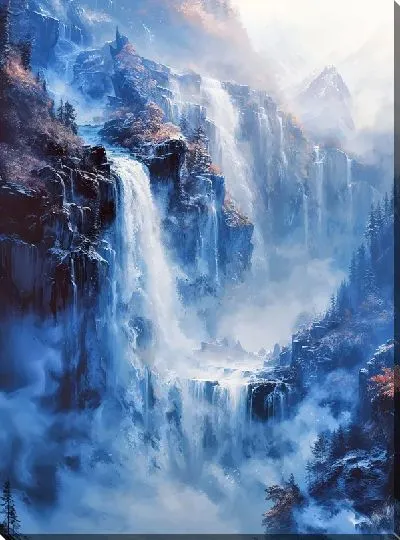 Картина маслом Водопад №228