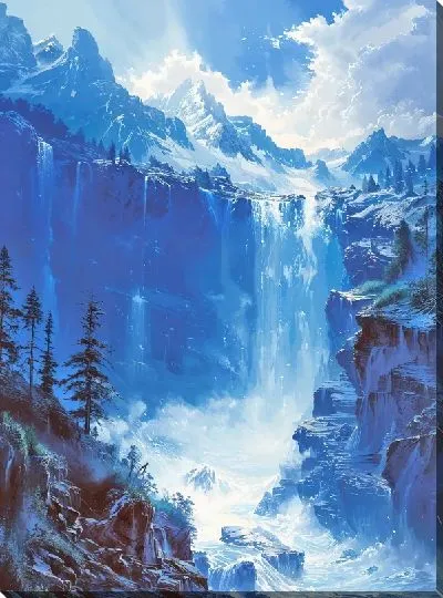 Картина маслом Водопад №229