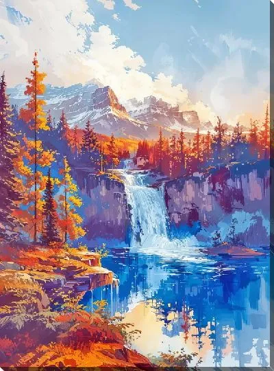 Картина маслом Водопад №230