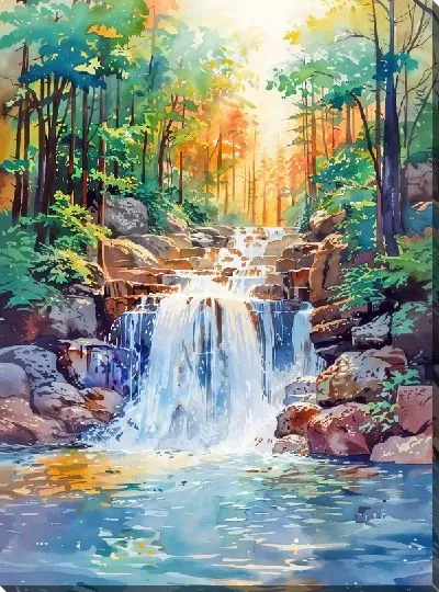 Картина маслом Водопад №231