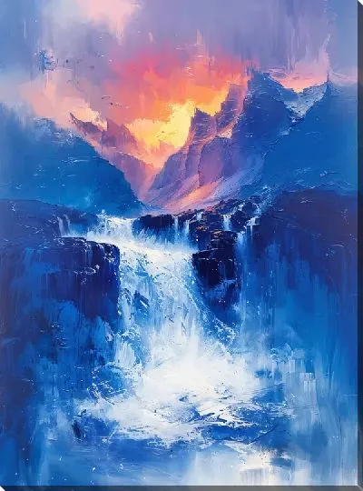 Картина маслом Водопад №232
