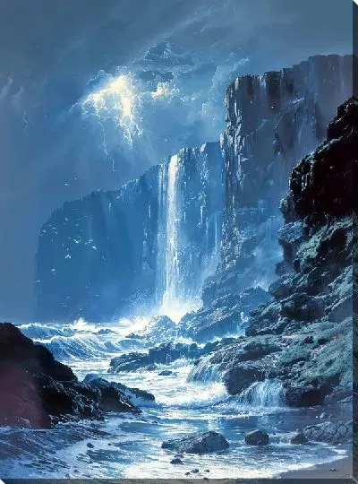 Картина маслом Водопад №233