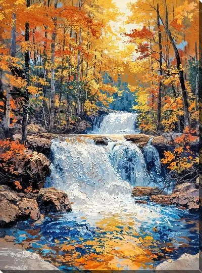 Картина маслом Водопад №234