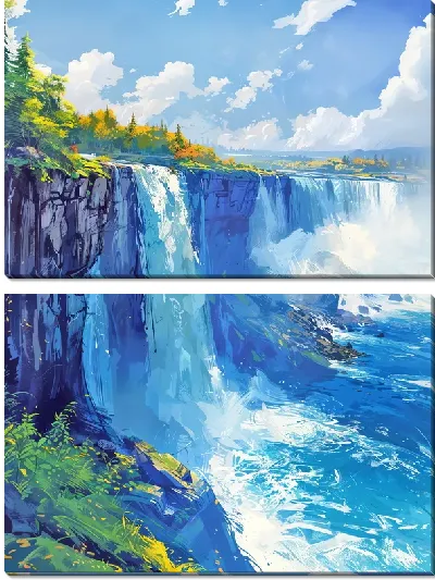 Модульная картина Водопад №237