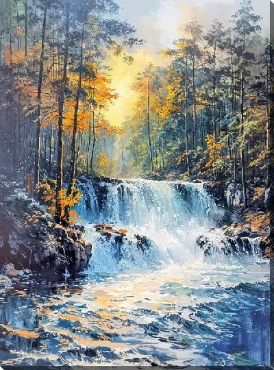 Картина маслом Водопад №238