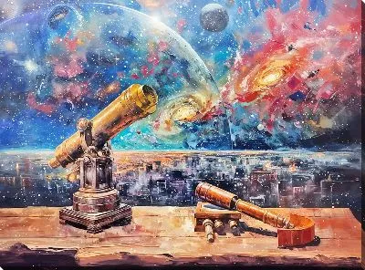 Картина маслом Астрономия №121