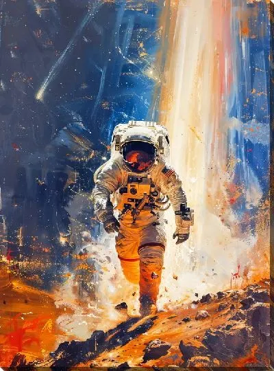 Картина маслом Космонавт №300