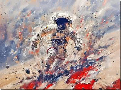 Картина маслом Космонавт №301