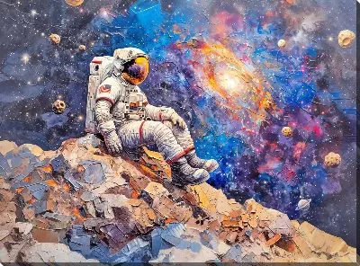 Картина маслом Космонавт №302