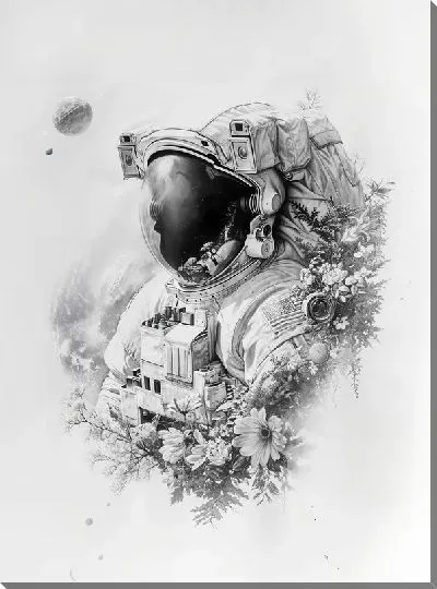 Картина маслом Космонавт №303