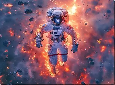 Картина маслом Космонавт №304