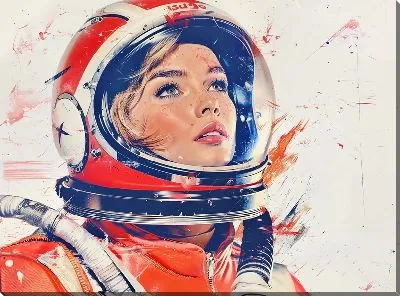 Картина маслом Космонавт №309