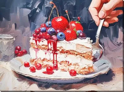 Картина маслом Десерт №55