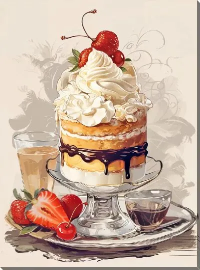 Картина маслом Десерт №80