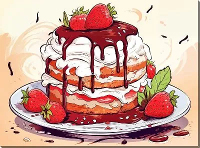 Картина маслом Десерт №105