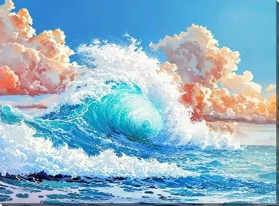 Картина маслом Волны №61