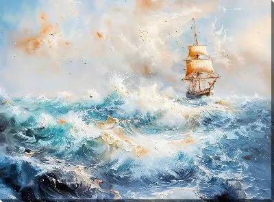 Картина маслом Волны №71