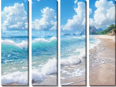 Модульная картина Волны №81