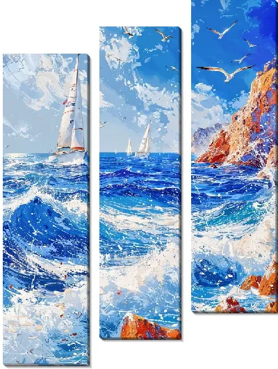 Модульная картина Волны №9