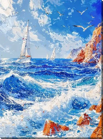 Картина маслом Волны №9