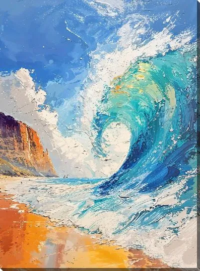 Картина маслом Волны №14