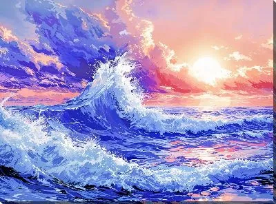 Картина маслом Волны №15