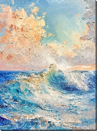 Картина маслом Волны №16