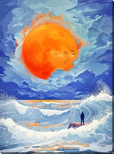 Картина маслом Волны №18