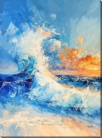Картина маслом Волны №19