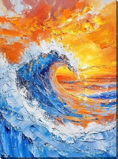 Картина маслом Волны №23