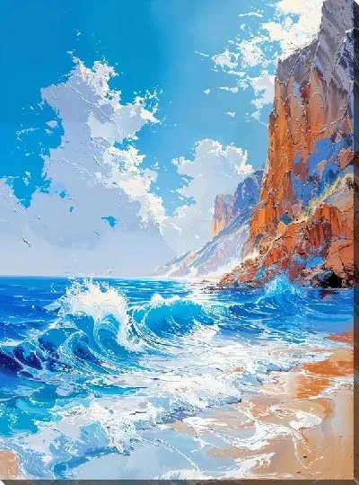 Картина маслом Волны №25