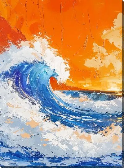 Картина маслом Волны №28