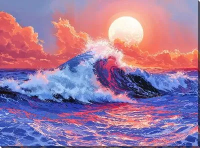 Картина маслом Волны №34