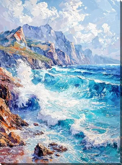 Картина маслом Волны №38