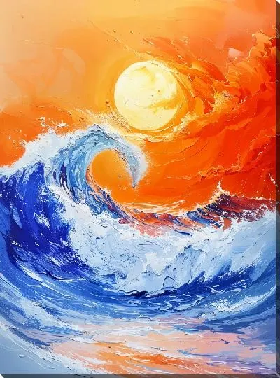 Картина маслом Волны №39