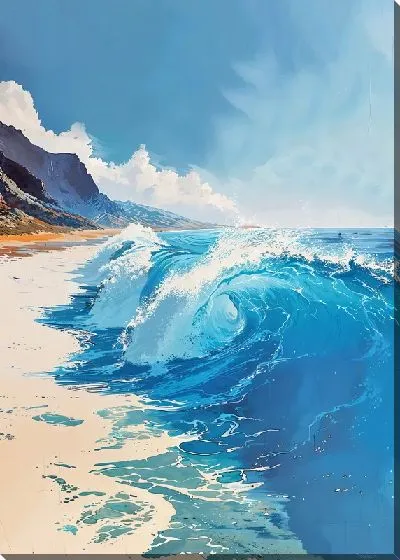 Картина маслом Волны №40