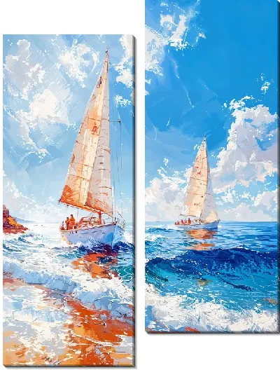 Модульная картина Два летних парусника