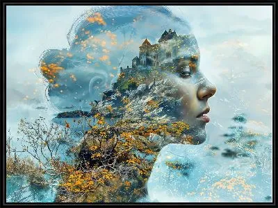 Двойная экспозиция девушки